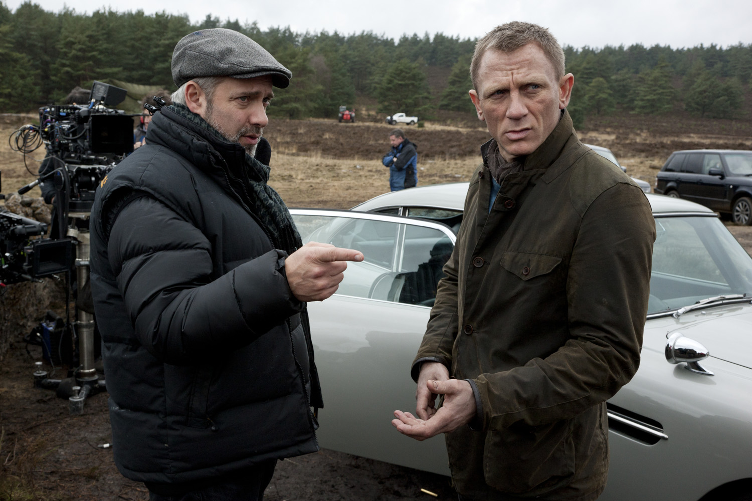 Director Sam Mendes and Daniel Craig on the set of Metro-Goldwyn-Mayer Pictures/Columbia Pictures/EON Productions action adventure SKYFALL.