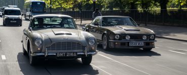 Aston Martin DB5 en V8 Vantage Londen Global James Bond Day 2018 header