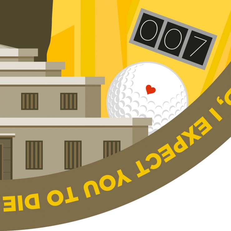007 logo op de poster van Goldfinger