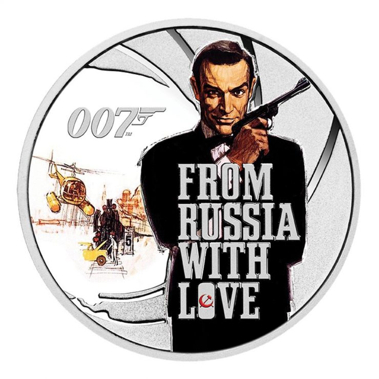 2021 The Perth Mint 007 Collection munt 02 From Russia With Love zijde voor